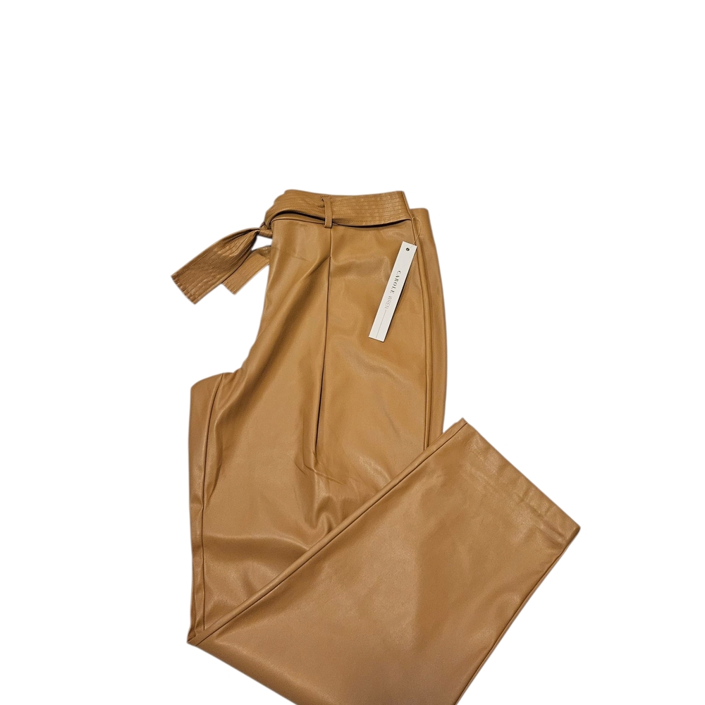 Tan Faux Leather Pants